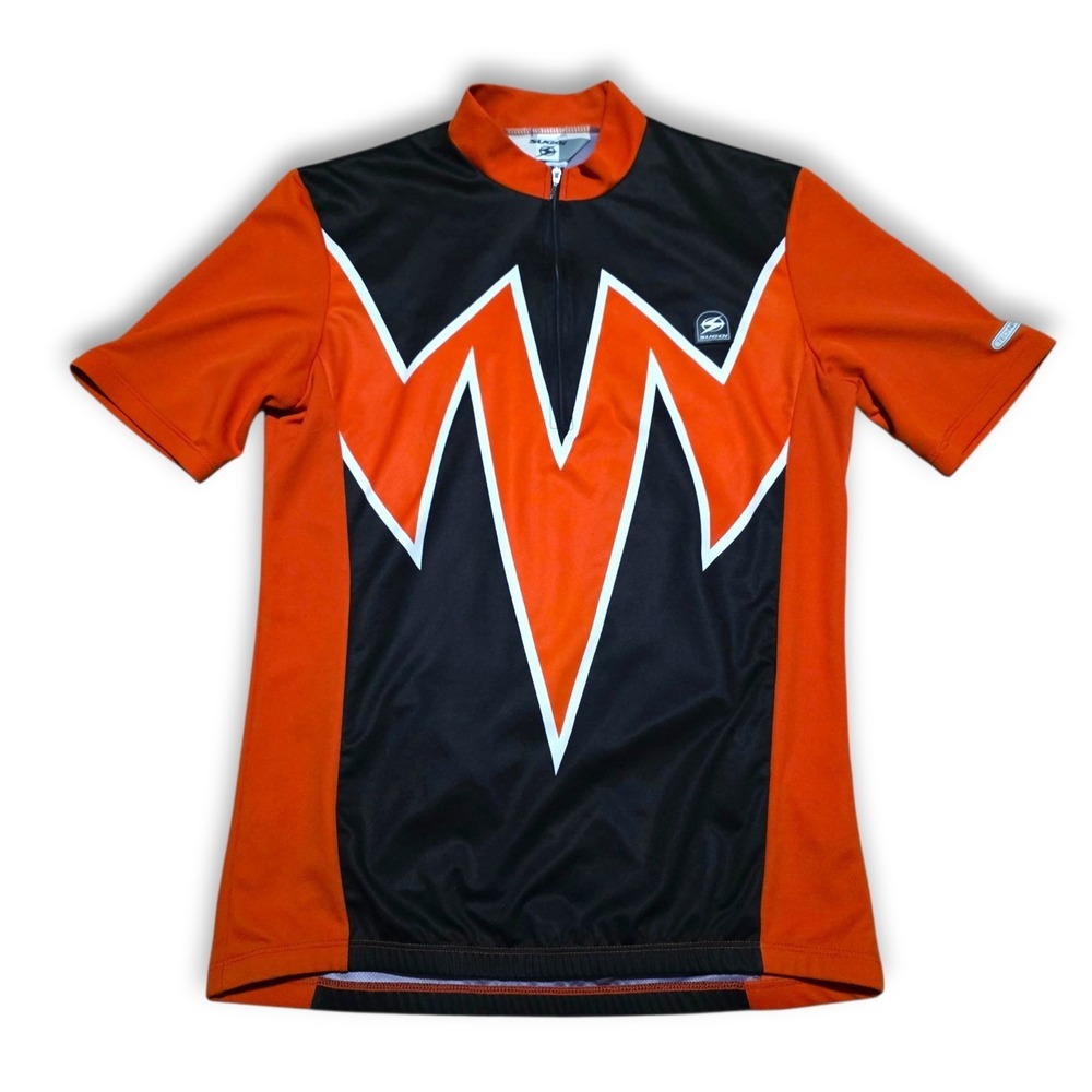 Sugoi Cycling Shirt‎ 1/4 Quarter Zip Jersey Orange Black Back Pockets Mens Large